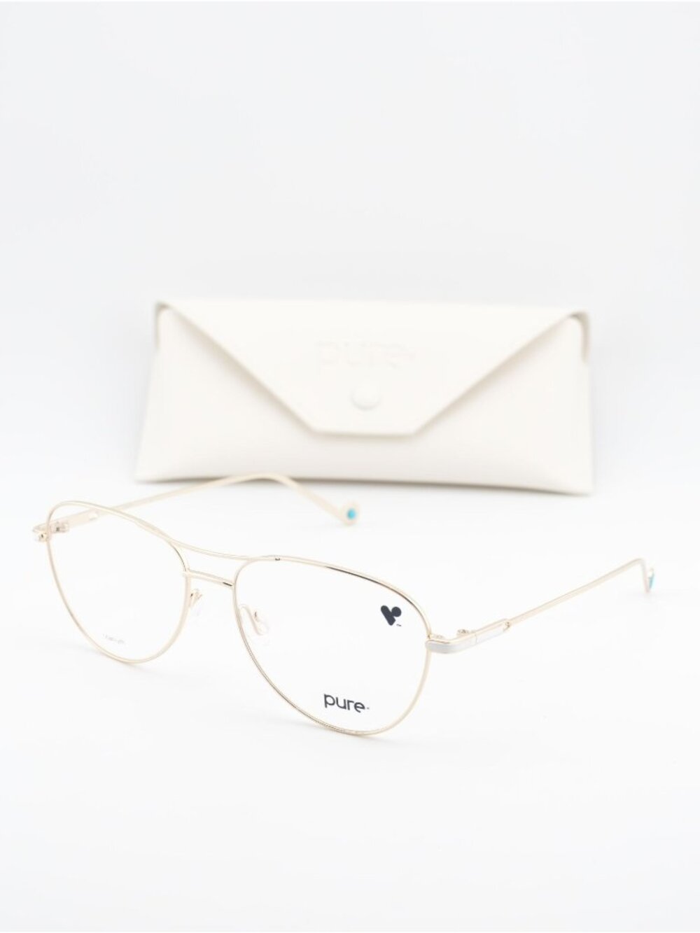 Pure P-5024 N 719 Square Eyeglasses 56mm – Gold